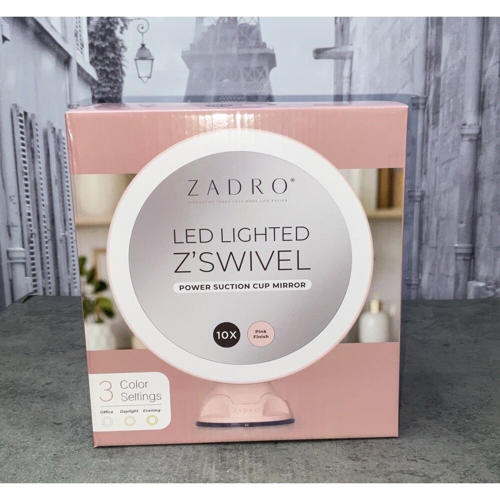 Zadro LED Lighted Z’swivel Power Suction Cup Mirror (10X)